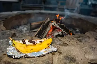 banana boat and campfire