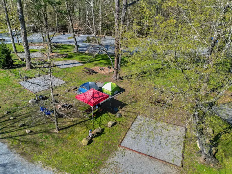 aerial view of tent camping at Greenbrier Campground