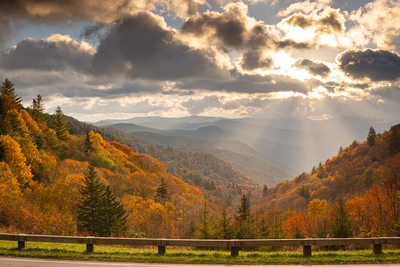 view from Newfound Gap Road in fall