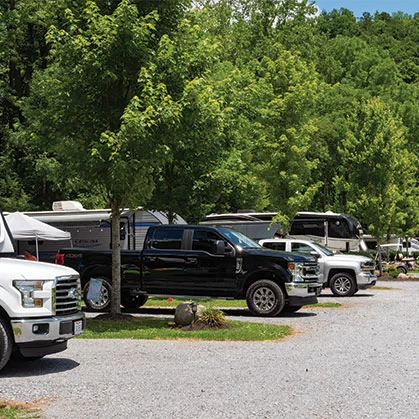 RV parking at Greenbrier Campground