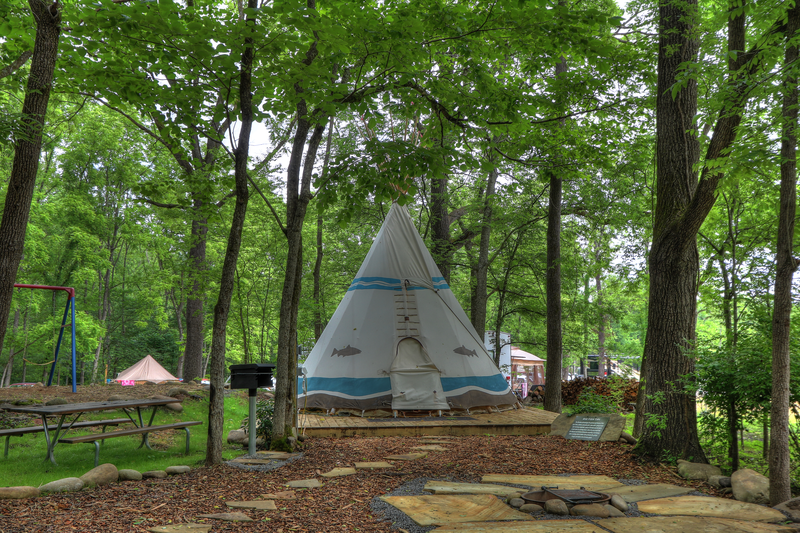 teepee tent site at Greenbrier