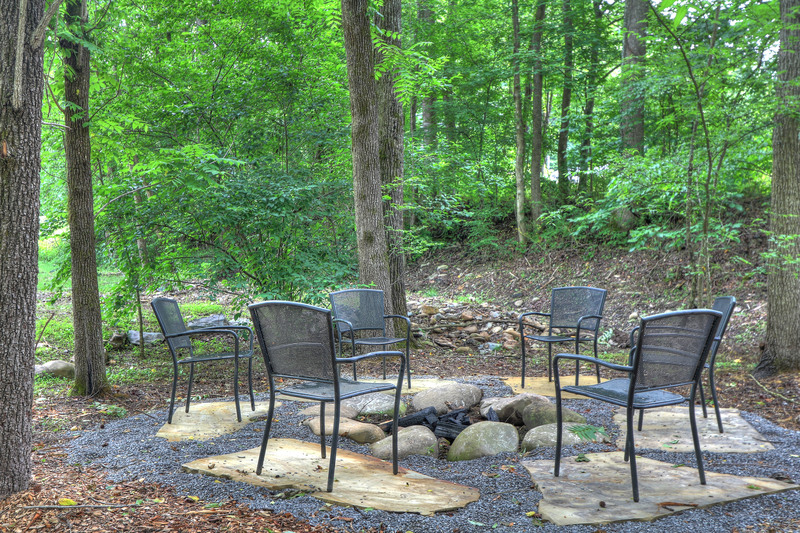 chairs around fire pit 