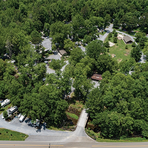 Aerial view of Greenbrier Campground