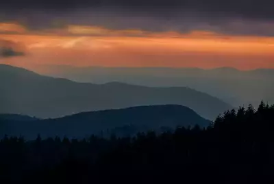 sunset in the Smoky Mountains