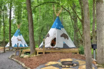 tipi village at Greenbrier