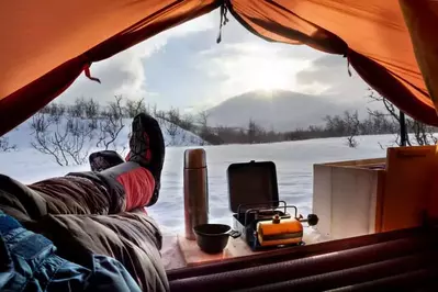 camping in the winter