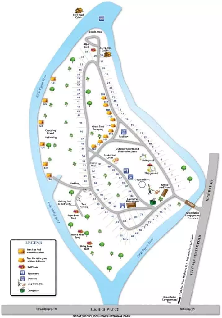 greenbrier campground map