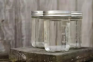 Three jars of moonshine.