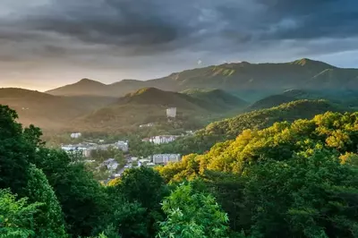 sunrise over Gatlinburg TN