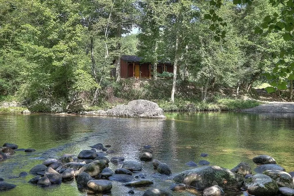 The Flint Rock Cabin on the Little Pigeon River in the Smoky Mountains.