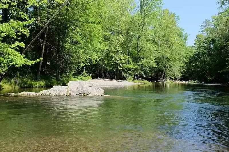 Scenic photo of the river at Greenbrier Campground.