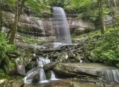 Rainbow Falls in the Roaring Fork area of the Great Smoky Mountains National Park