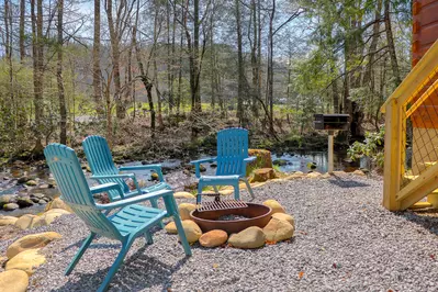 fire pit outside of rental