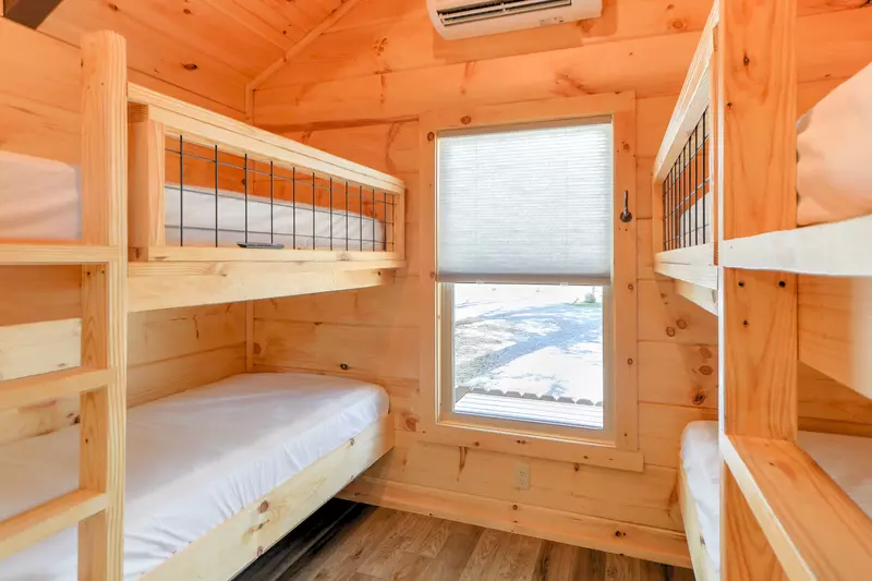 Bunk beds inside camping cabin