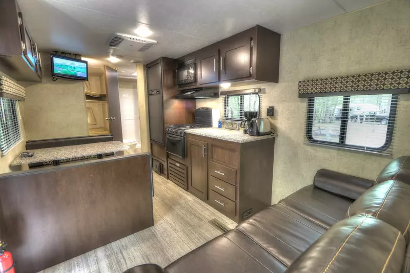 interior of RV rental at Greenbrier Campground