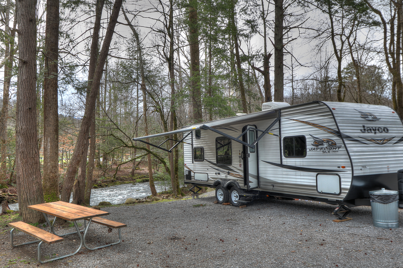 RV rental site at Greenbrier Campground
