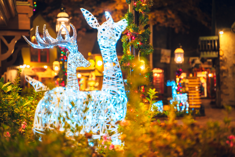 Christmas decorations at The Village Shops in Gatlinburg