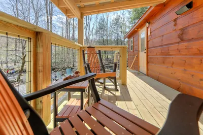 cabin during winter camping in the smoky mountains at Greenbrier