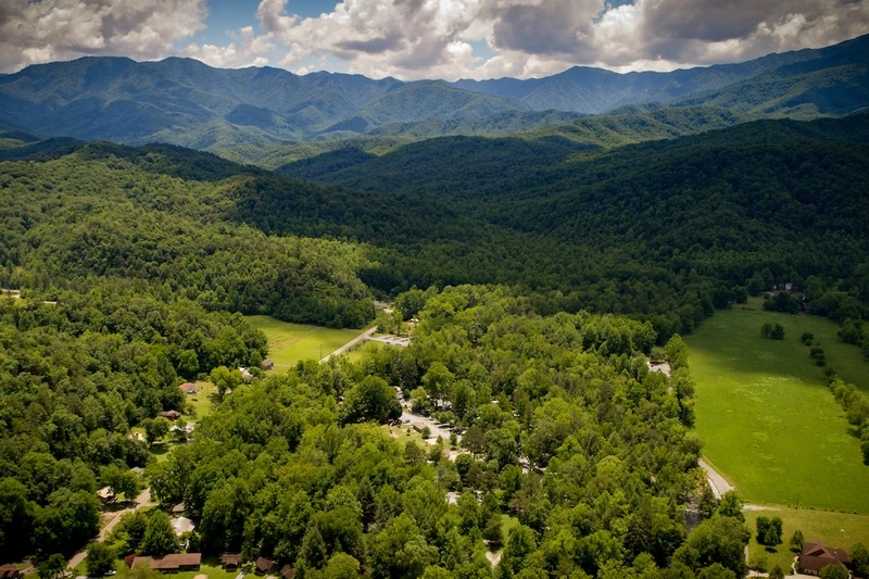 aerial view of greenbrier campground in Tennessee