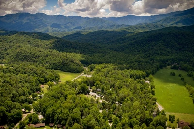aerial view of greenbrier campground in Tennessee
