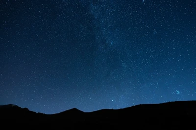 starry night sky in the mountains